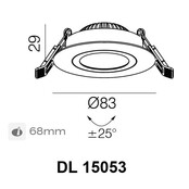 Artdelight DUBLIN LED-Einbauspot, Ø83 mm, 2700 K, IP44