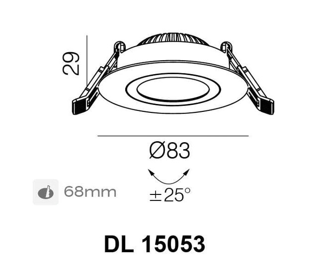 Artdelight DUBLIN LED-Einbauspot, Ø83 mm, 2700 K, IP44