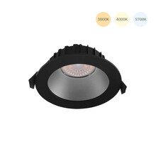 Tronix LED-Downlight Ø145 mm, schwarz, 11 W, 3-CCT – ohne Treiber