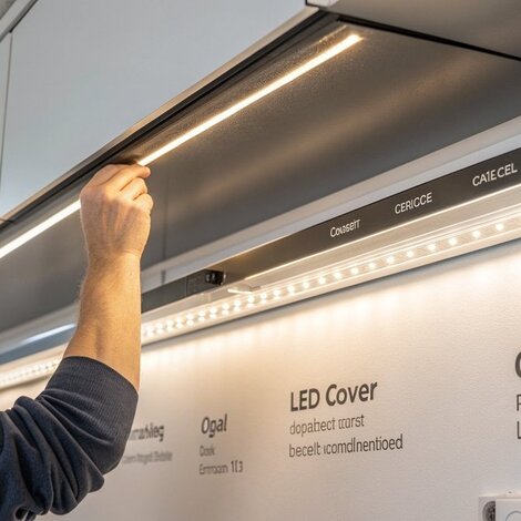 Wie bekomme ich die Abdeckung in das LED-Profil?