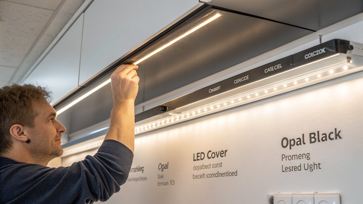 Wie bekomme ich die Abdeckung in das LED-Profil?