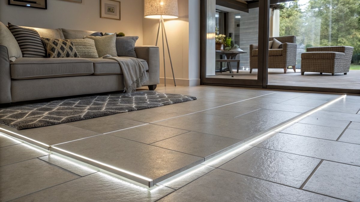 LED-Fliesenprofil Bodenanschluss