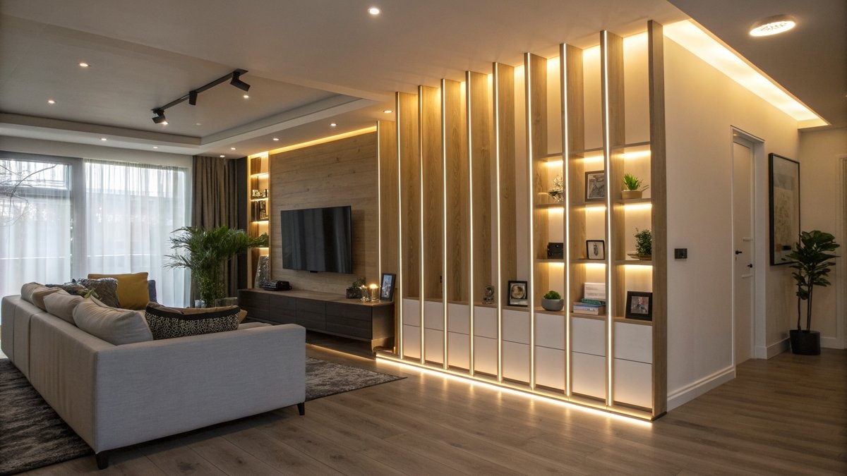 LED Beleuchtung Trennwand