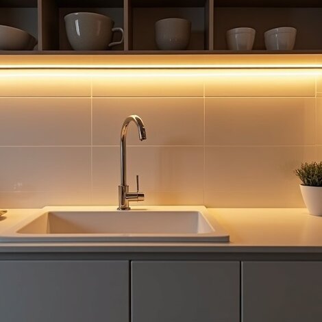 LED-Streifen Küchenfliesen