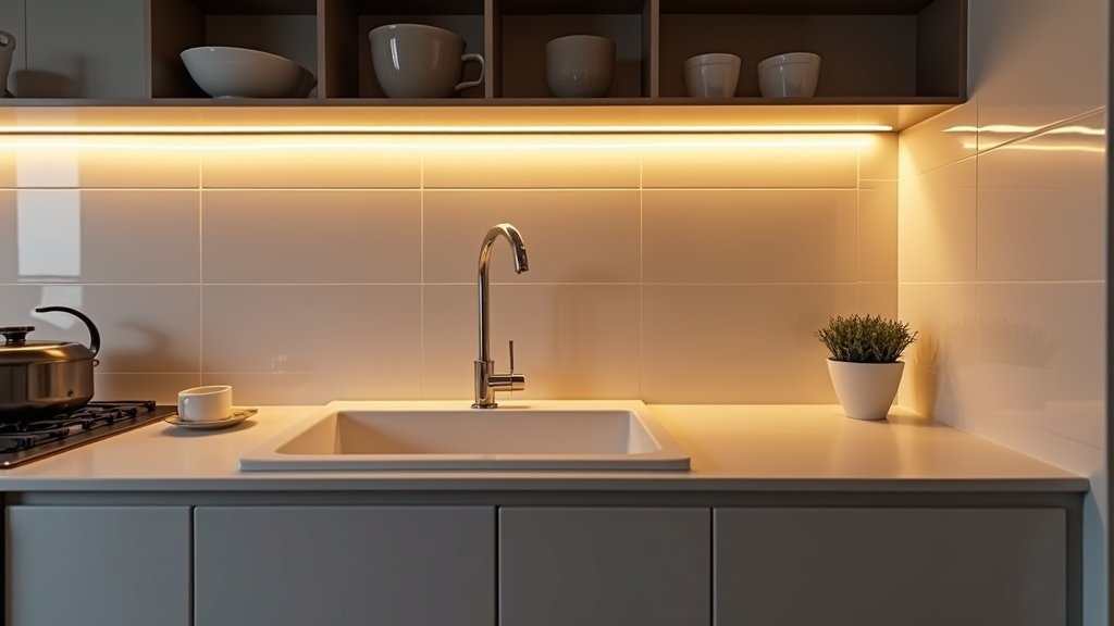 LED-Streifen Küchenfliesen