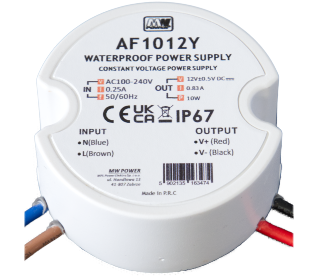 MW Power AF2012Y – kompaktes 12-V-LED-Netzteil, 20 W