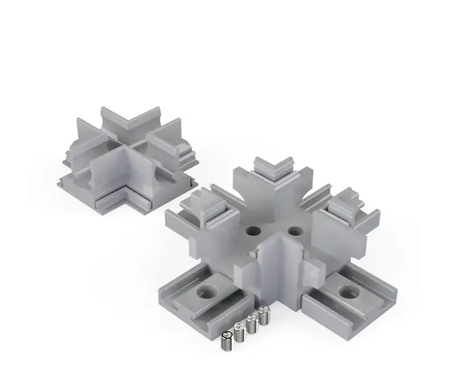 X‑Verbinder für LED Alu Profil XL306 – Kreuzverbinder in Alu‑Silber, Weiß oder Schwarz