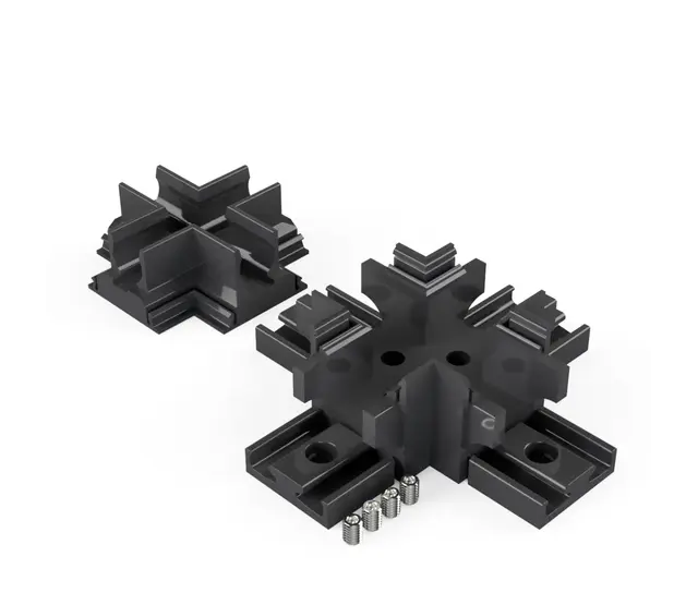 X‑Verbinder für LED Alu Profil XL306 – Kreuzverbinder in Alu‑Silber, Weiß oder Schwarz