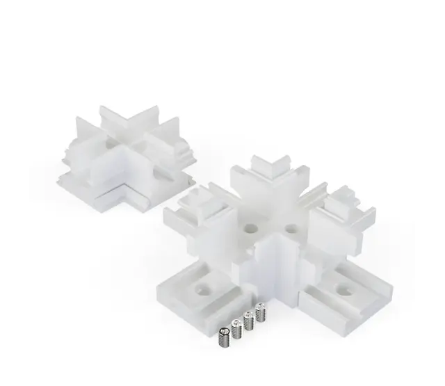 X‑Verbinder für LED Alu Profil XL306 – Kreuzverbinder in Alu‑Silber, Weiß oder Schwarz