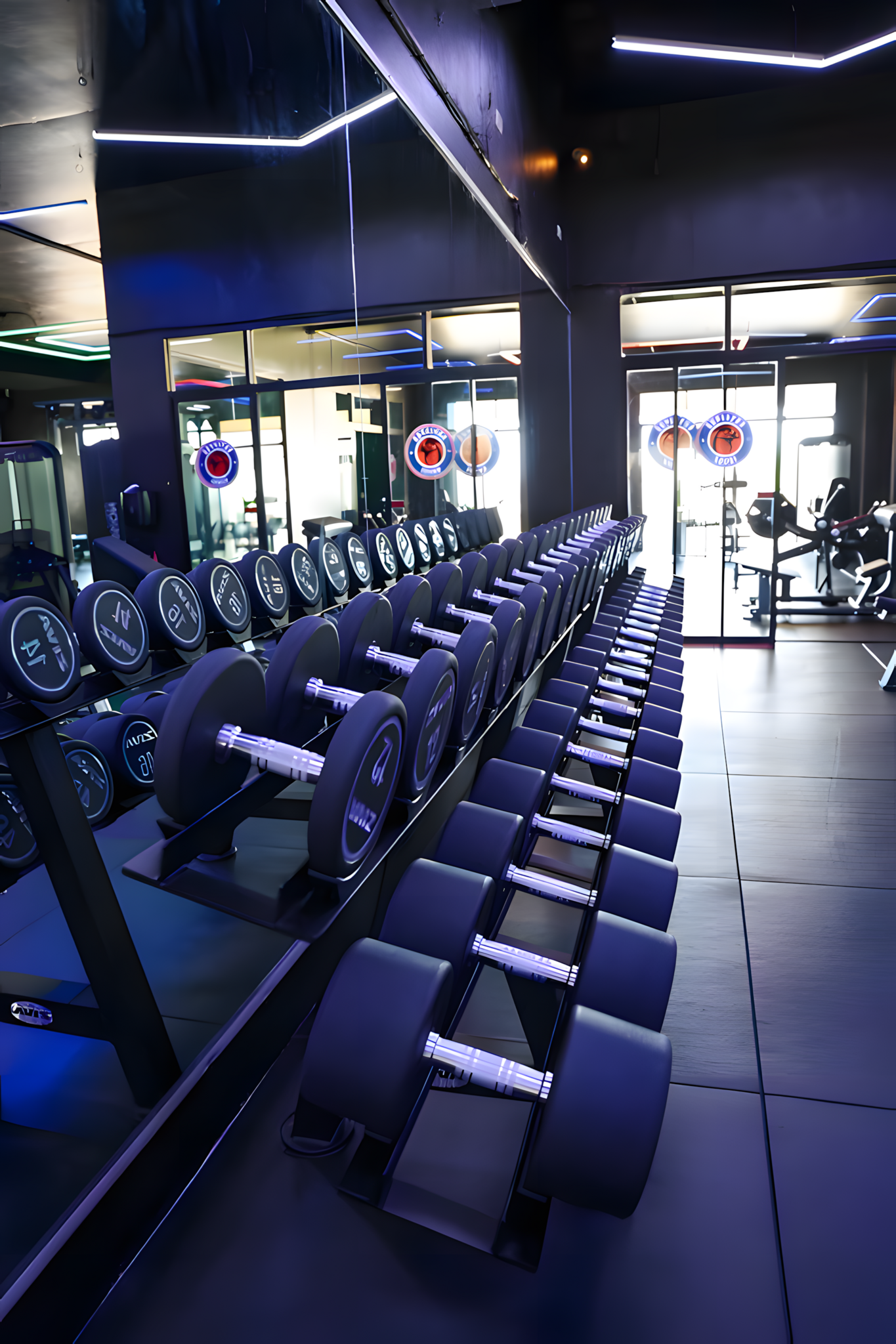 Superpro Fitnessstudio Koh Samui Thailand mit stimmungsvoller LED-Lösung und hochwertiger Ausstrahlung