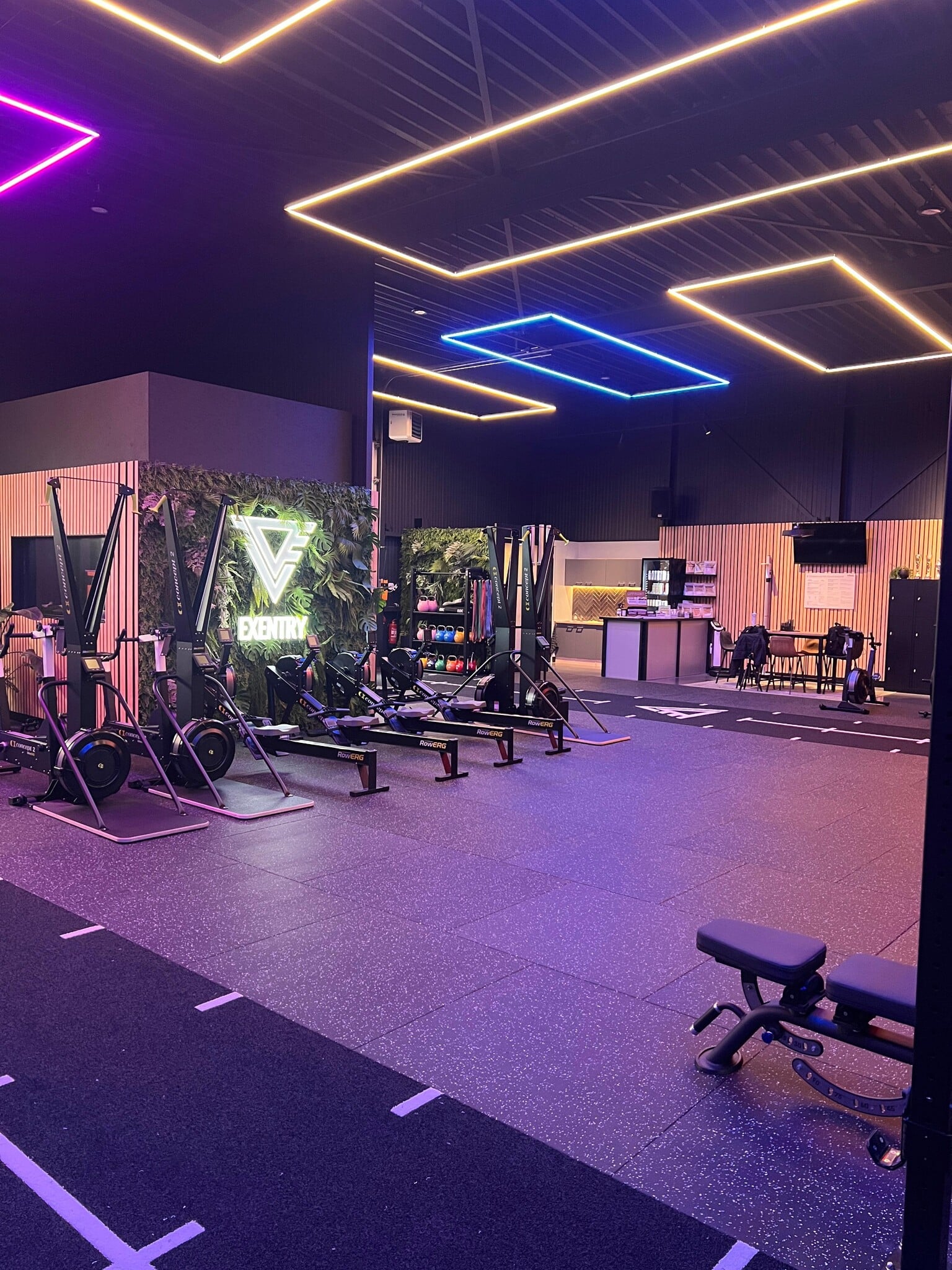 LED-Beleuchtung für Exentry Gym und HYROX mit stimmungsvoller LED-Lösung und hochwertiger Ausstrahlung