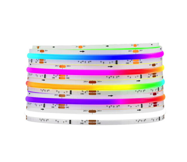 WS2814 COB LED-Streifen mit RGB und Warmweiß, 24 V, 5 Meter