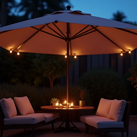 LED Sonnenschirm Beleuchtung