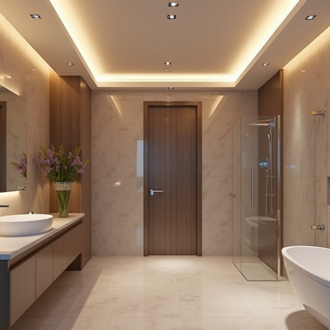 Beleuchtung erniedrigter Decke Badezimmer
