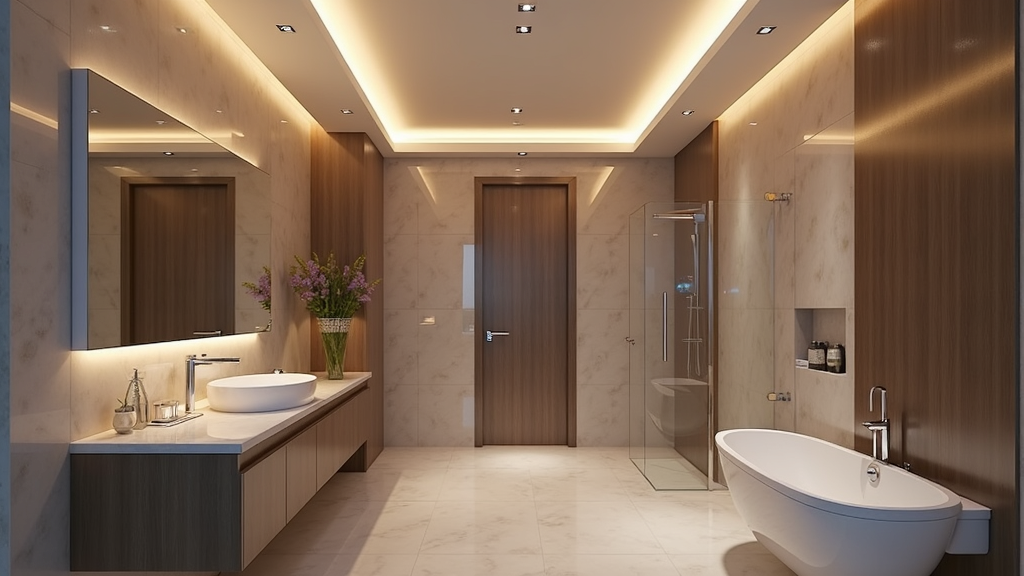 Beleuchtung erniedrigter Decke Badezimmer