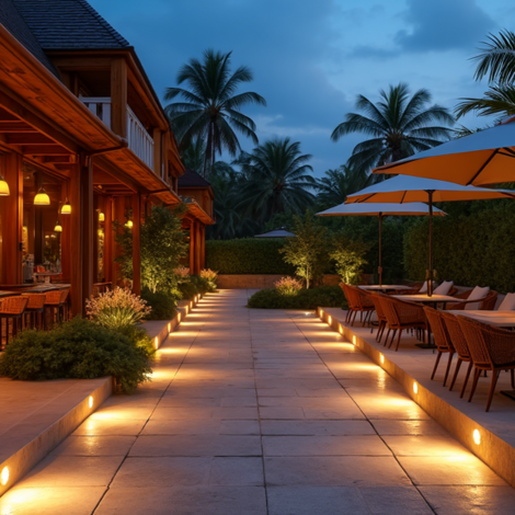 Außenanlagen von Hotels, Bars oder Restaurants