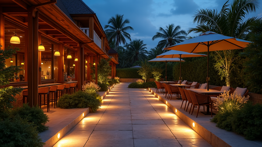Außenanlagen von Hotels, Bars oder Restaurants