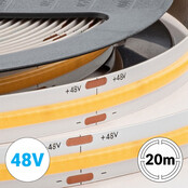 COB LED Streifen 48V Ultra-Long – 20 m durchgehend, 3000 K Warmweiß, 8 W/m, 680 lm/m, 480 LEDs/m, IP20, CRI ≥ 90 | Premium-Warmweiß für lange Lichtbahnen ohne Stoßstellen