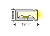LED Neon Flex 6x12 mm seitlich warmweiß 3000K – 24 V, 9,6 W/m, 336 lm/m, 120 LED/m, IP67, 5 m Rolle