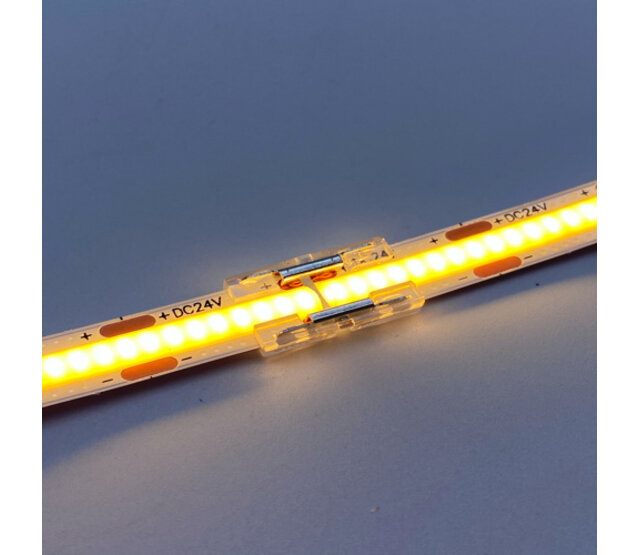 COB 10mm LED Streifen Stecker gerade - lötfrei - Klick-Steckverbinder - 8mm COB - IP20 - für LED-Beleuchtung - einfach zu montieren - zuverlässige Verbindung - ideal für Innenräume