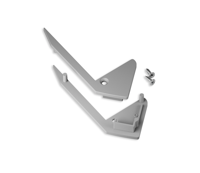 Endkappen-Set B12ALU für LED Treppenprofil – 2 Stück, Aluminium