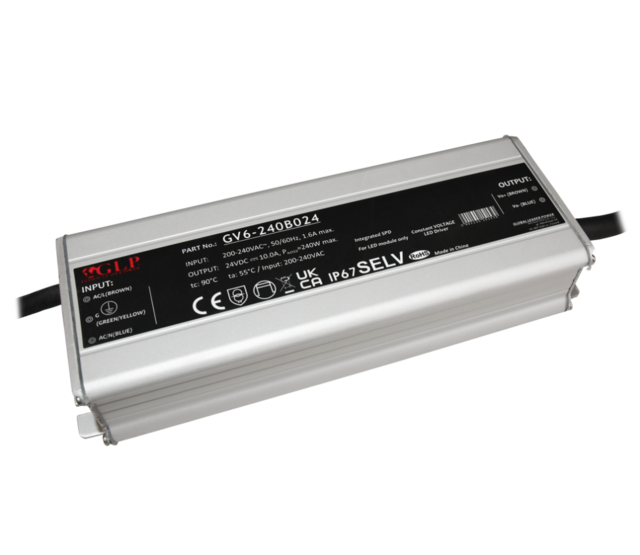 LED-Netzteil 240 Watt 24 Volt 10 Ampere – IP67 wasserdicht – GLP GV6-240B024