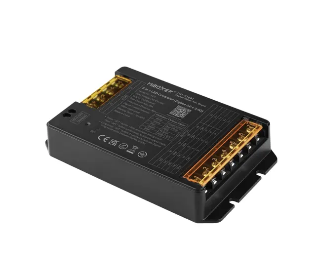 Miboxer HZ5 5-in-1 Hochstrom LED Controller 30A – Zigbee 3.0 & 2.4G RF, DC 12–48V (RGB+CCT, RGBW, CCT)