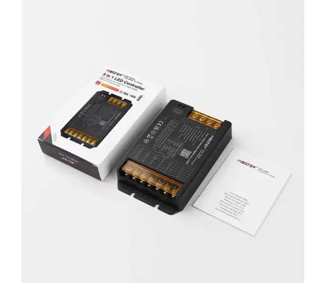 Miboxer HZ5 5-in-1 Hochstrom LED Controller 30A – Zigbee 3.0 & 2.4G RF, DC 12–48V (RGB+CCT, RGBW, CCT)