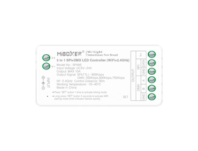 MiBoxer SPIW5 – 5-in-1 SPI- und DMX-LED-Controller, WLAN + 2,4-GHz-Funk, 5-24 V, bis 1024 Pixel