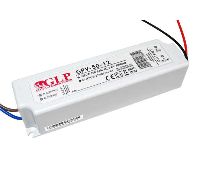 LED-Treiber 50 Watt 12 Volt 4,2 Ampere IP67 – GLP GPV-50-12 – Wasserdichtes Netzteil für LED-Streifen & Beleuchtung