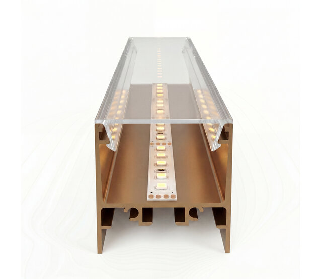 Bronze eloxiertes LED Aluminiumprofil XL306Bronze 30 x 30 mm mit Klick-Abdeckung – 2 m