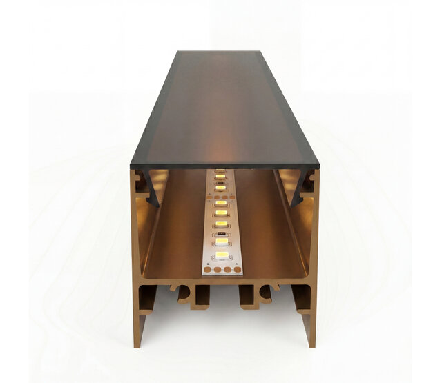 Bronze eloxiertes LED Aluminiumprofil XL306Bronze 30 x 30 mm mit Klick-Abdeckung – 2 m