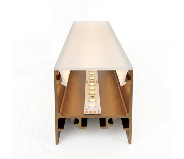 Bronze eloxiertes LED Aluminiumprofil XL306Bronze 30 x 30 mm mit Klick-Abdeckung – 2 m