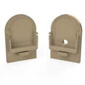 Endkappe mit Kabeldurchführung für halbrunde Abdeckung XL306 Champagner