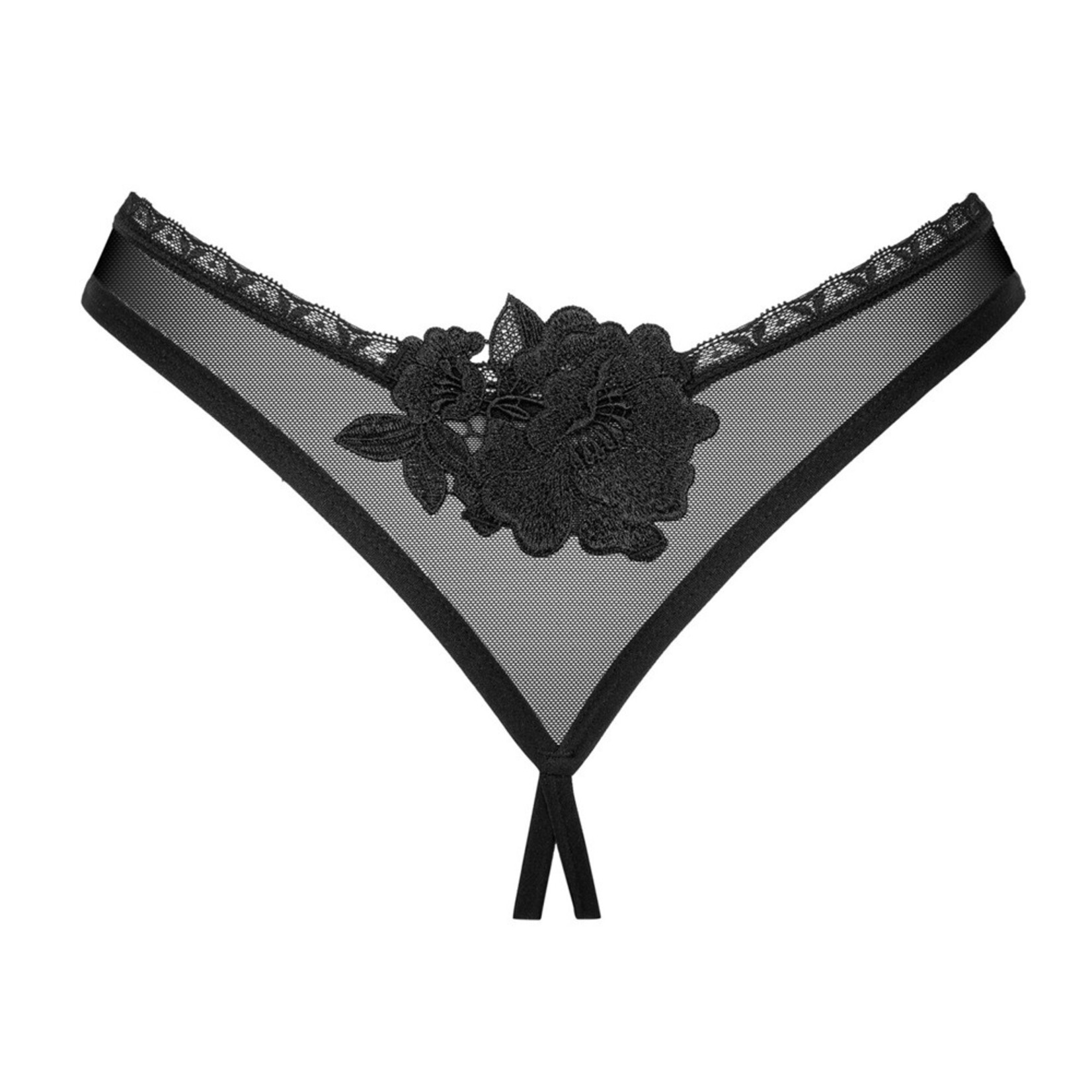 Obsessive Schwarz-transparenter Riostring ouvert Latinesa