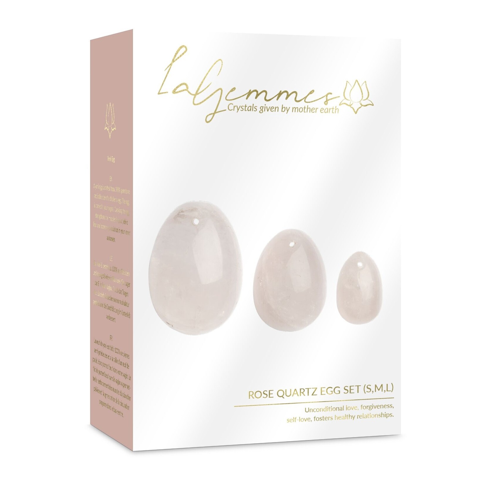 Le Gemmes La Gemmes – Set di 3 uova Yoni Rose – Quarzo Rosa