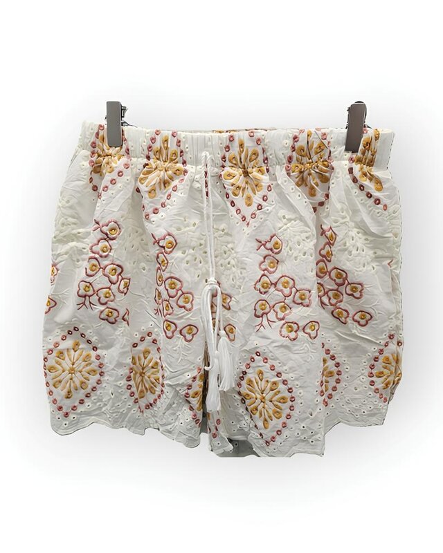 Dames Fashion - Set 2-Delig Blouse & Short - Broderie