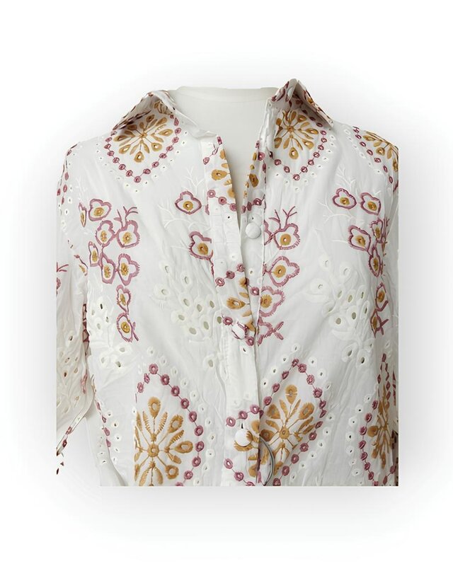 Dames Fashion - Set 2-Delig Blouse & Short - Broderie