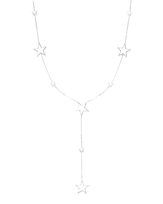 Dames Lange Halsketting -Zilver - Sterren