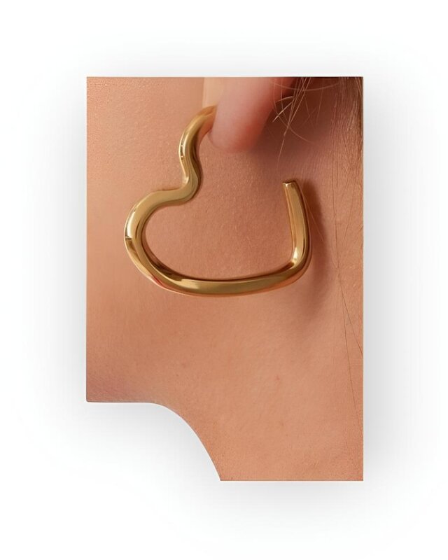 Dames Oorbellen - Hart Design - Goud - Grof