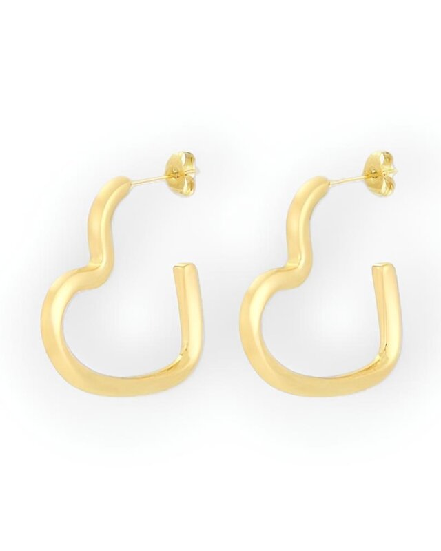 Dames Oorbellen - Hart Design - Goud - Grof