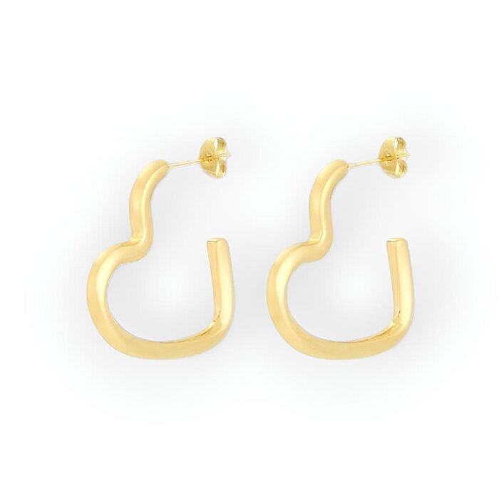 Oorbellen - Hart Design - Goud - Grof