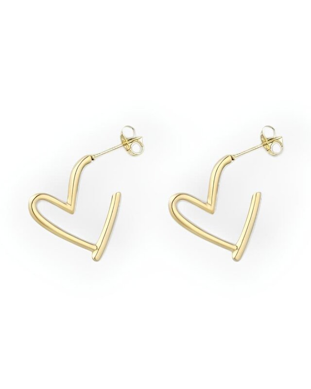 Dames Oorbellen - Hart Design - Goud - Fijn