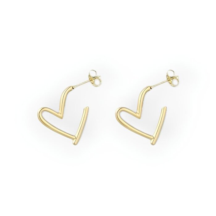 Oorbellen - Hart Design  - Goud - Fijn