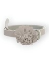 Dames Trendy Riem - Leder -Bloem design - Grijs