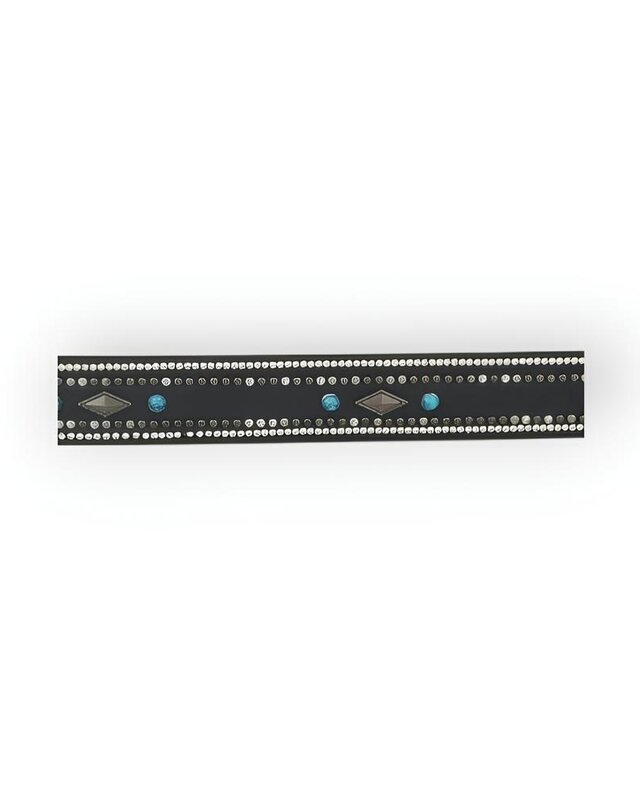 Dames Aqua Riem - stras & studs - westernlook - Leder - Zwart