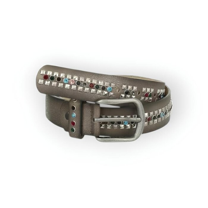 Riem - studs - leder- Stones - Olive - Design