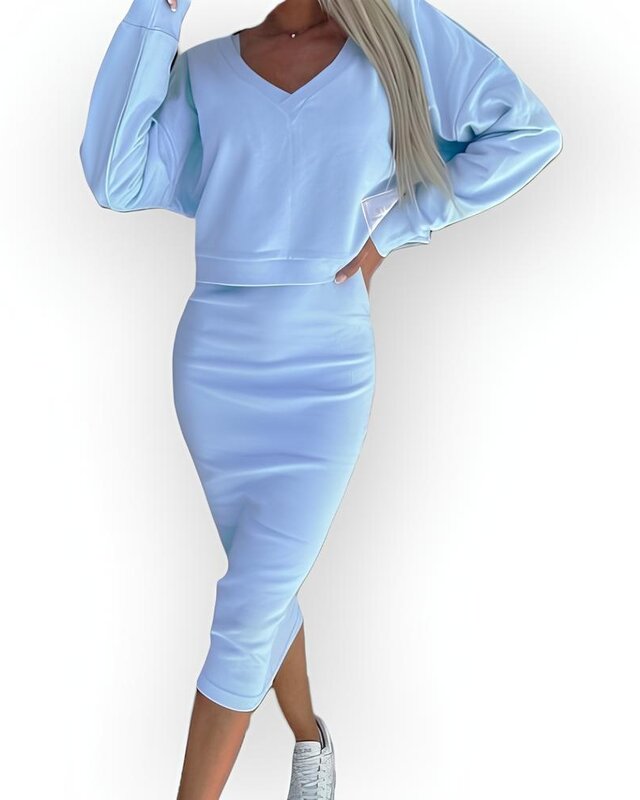 Dames Set 2-delig - Jurk & Sweater - Haven Blue