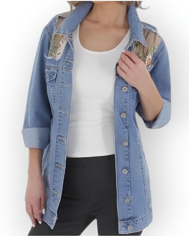 Denim Dames Jack - Flowers - Embroid - Special