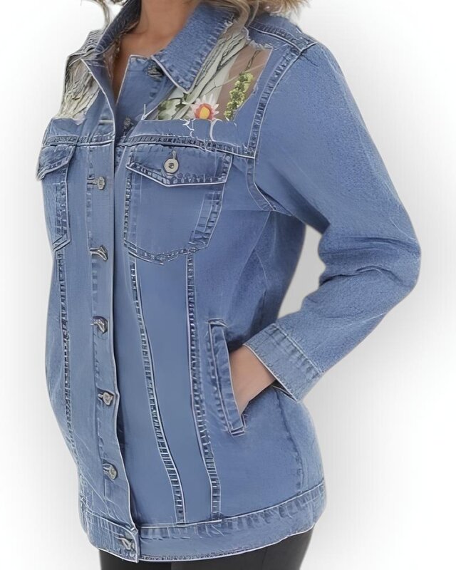 Denim Dames Jack - Flowers - Embroid - Special